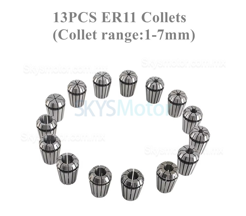 Kit de motor de husillo CNC refrigerado por aire 500W, 110V/220V, OSP001716, 12000rpm, con variadores de frecuencia y 13 pinzas ER11